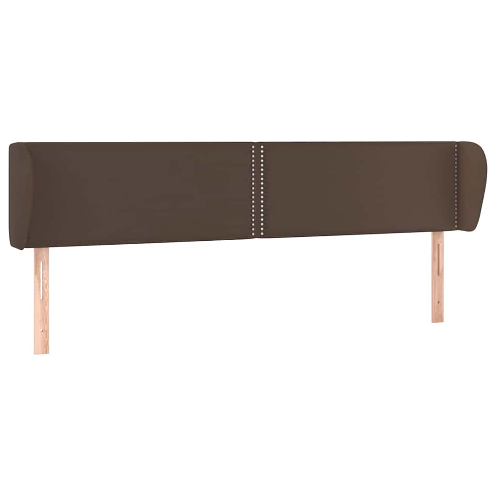 Κεφαλάρι με Πτερύγια Καφέ 163x23x78/88 εκ. Συνθετικό Δέρμα - Pakobazaar