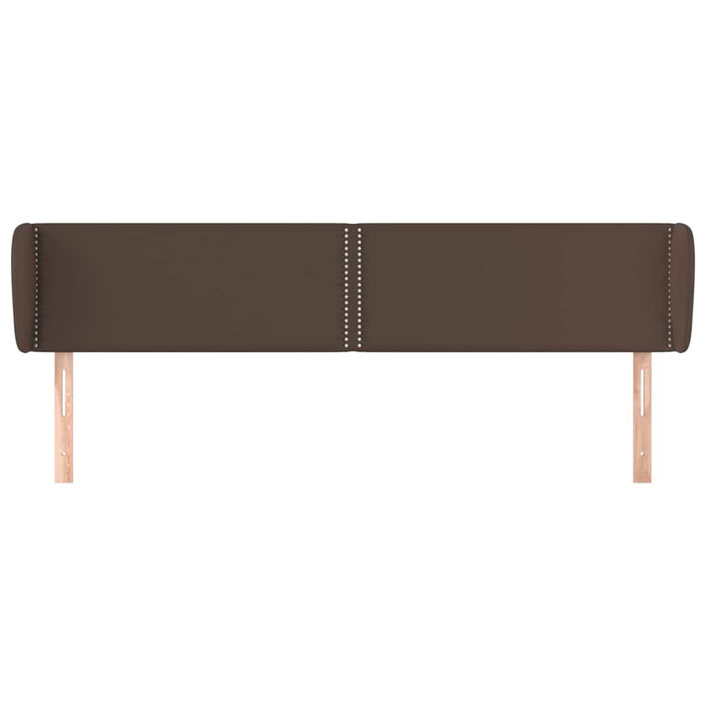 Κεφαλάρι με Πτερύγια Καφέ 163x23x78/88 εκ. Συνθετικό Δέρμα - Pakobazaar
