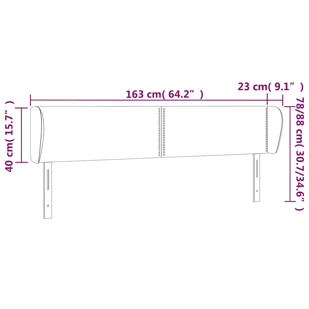 Κεφαλάρι με Πτερύγια Καφέ 163x23x78/88 εκ. Συνθετικό Δέρμα - Pakobazaar