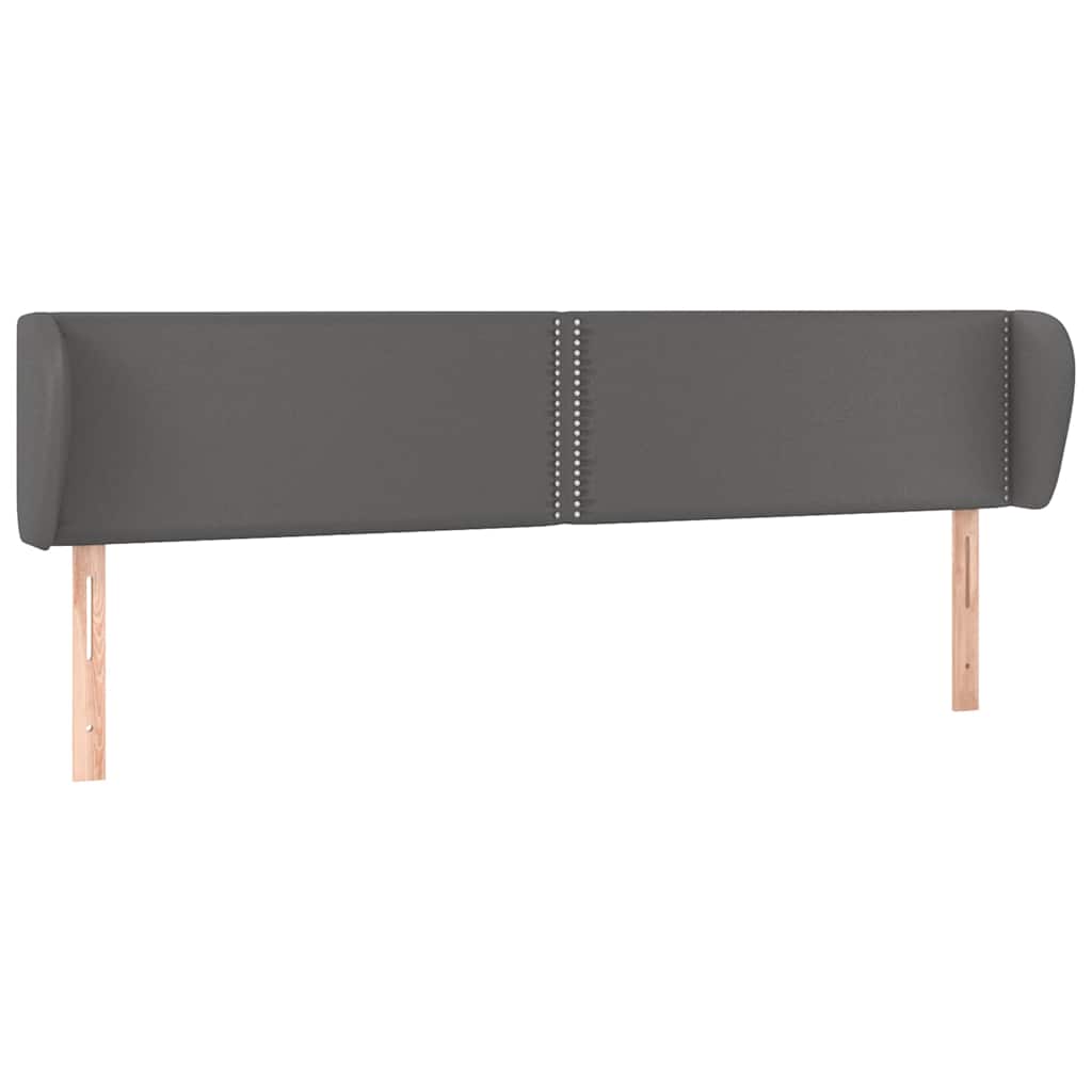 Κεφαλάρι με Πτερύγια Γκρι 163x23x78/88 εκ. Συνθετικό Δέρμα - Pakobazaar