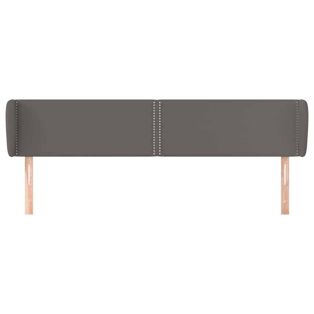 Κεφαλάρι με Πτερύγια Γκρι 163x23x78/88 εκ. Συνθετικό Δέρμα - Pakobazaar