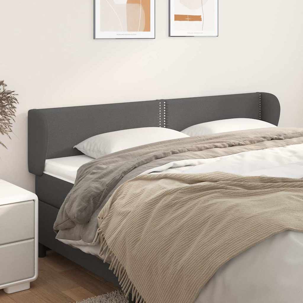 Κεφαλάρι με Πτερύγια Γκρι 163x23x78/88 εκ. Συνθετικό Δέρμα - Pakobazaar
