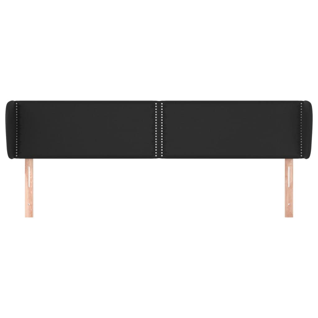 Κεφαλάρι με Πτερύγια Μαύρο 183x23x78/88 εκ. Συνθετικό Δέρμα - PAKOBAZAAR