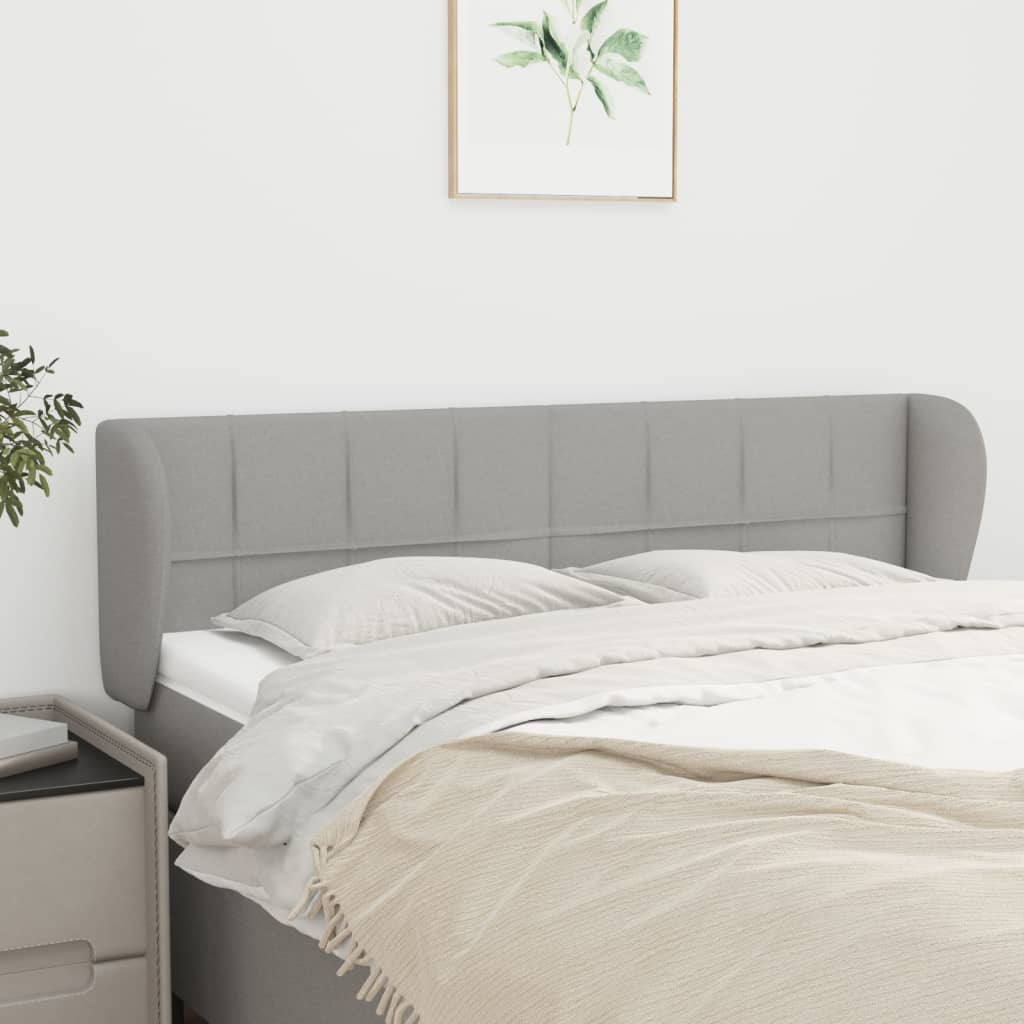Κεφαλάρι με Πτερύγια Ανοιχτό Γκρι 147x23x78/88 εκ. Υφασμάτινο - PAKOBAZAAR