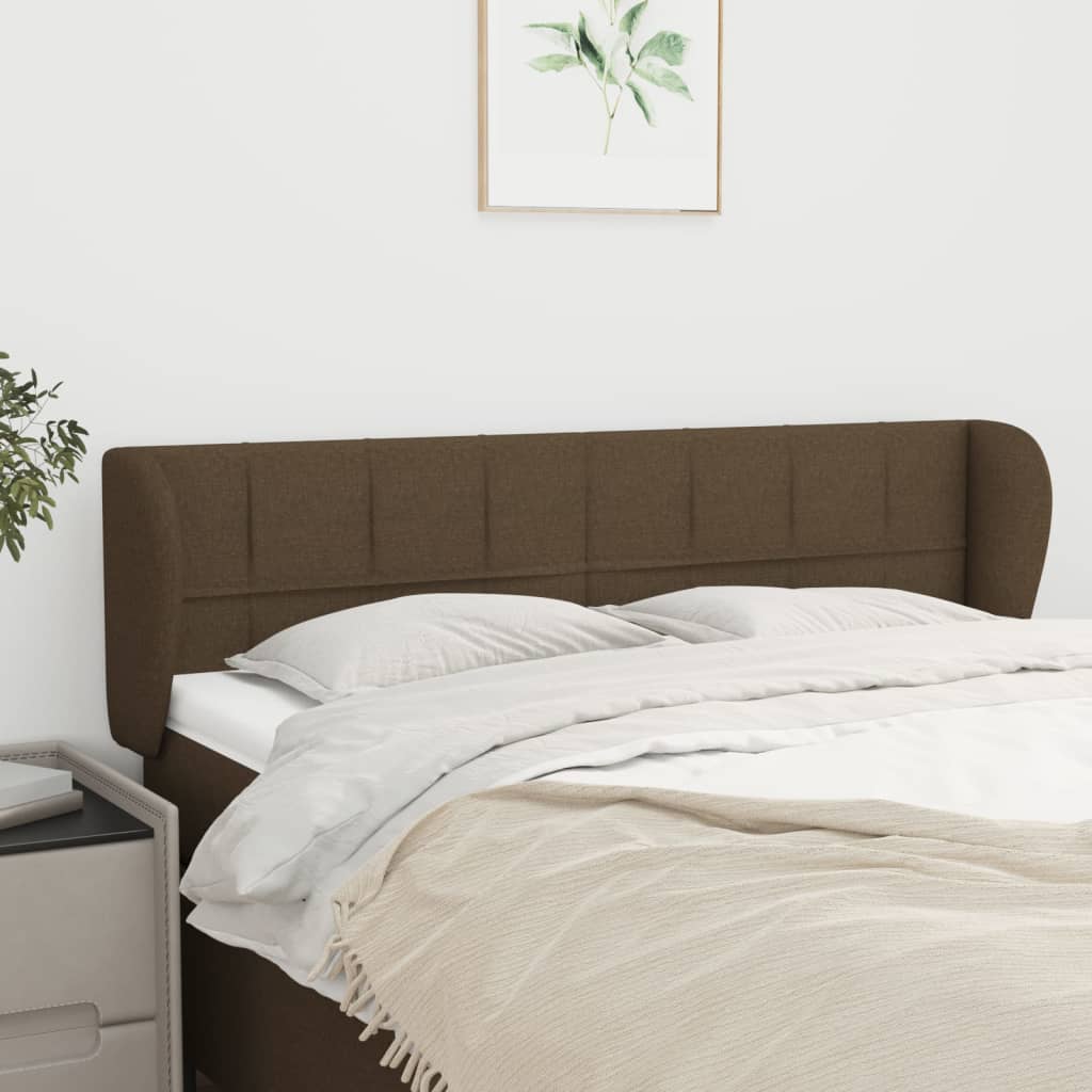 Κεφαλάρι με Πτερύγια Σκούρο Καφέ 147 x 23 x 78/88εκ. Υφασμάτινο - PAKOBAZAAR