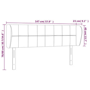 Κεφαλάρι με Πτερύγια Κρεμ 147 x 23 x 78/88 εκ. Υφασμάτινο - PAKOBAZAAR