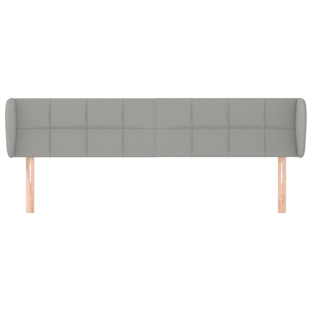 Κεφαλάρι με Πτερύγια Ανοιχτό Γκρι 163x23x78/88 εκ. Υφασμάτινο - PAKOBAZAAR