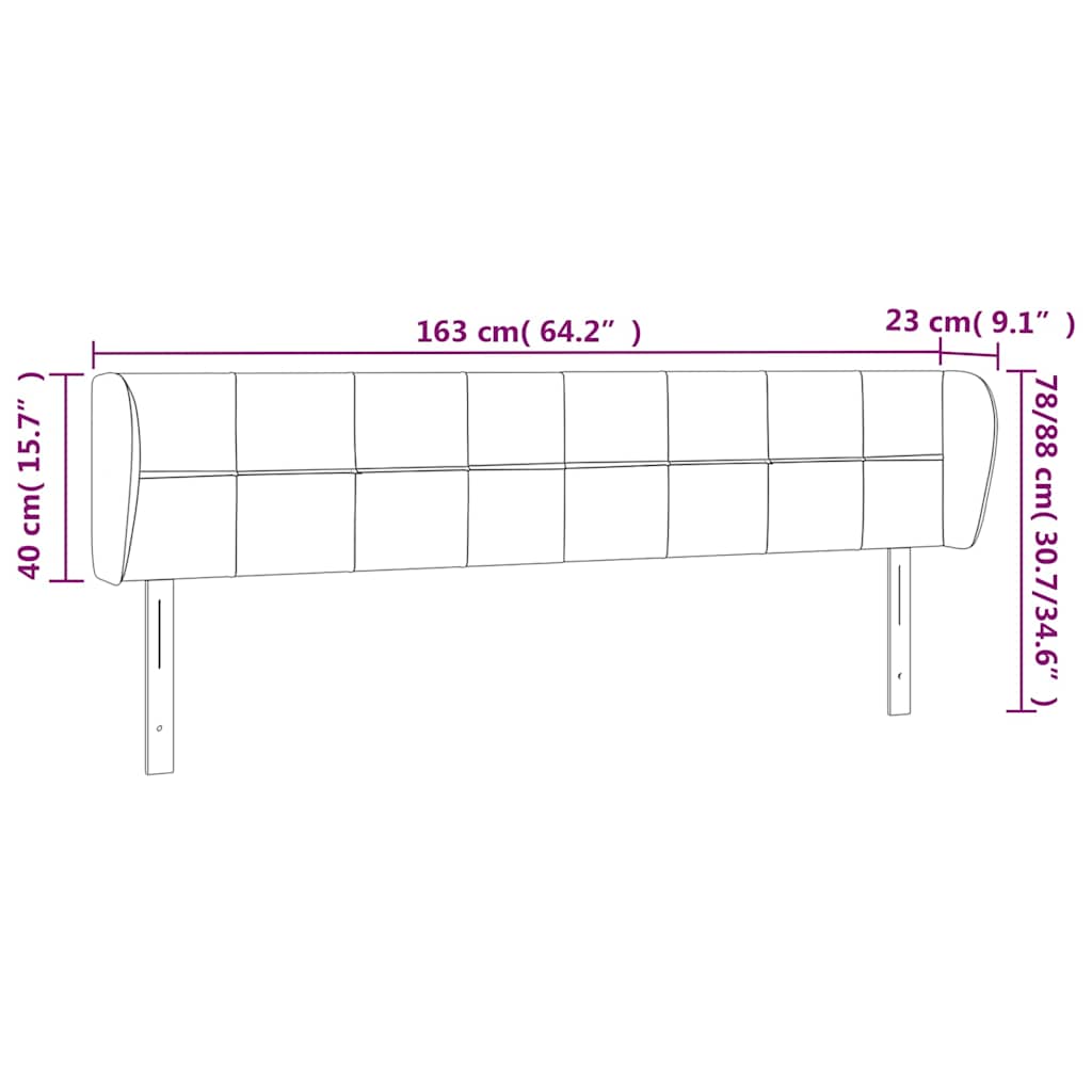 Κεφαλάρι με Πτερύγια Σκούρο Καφέ 163x23x78/88 εκ. Υφασμάτινο - Pakobazaar