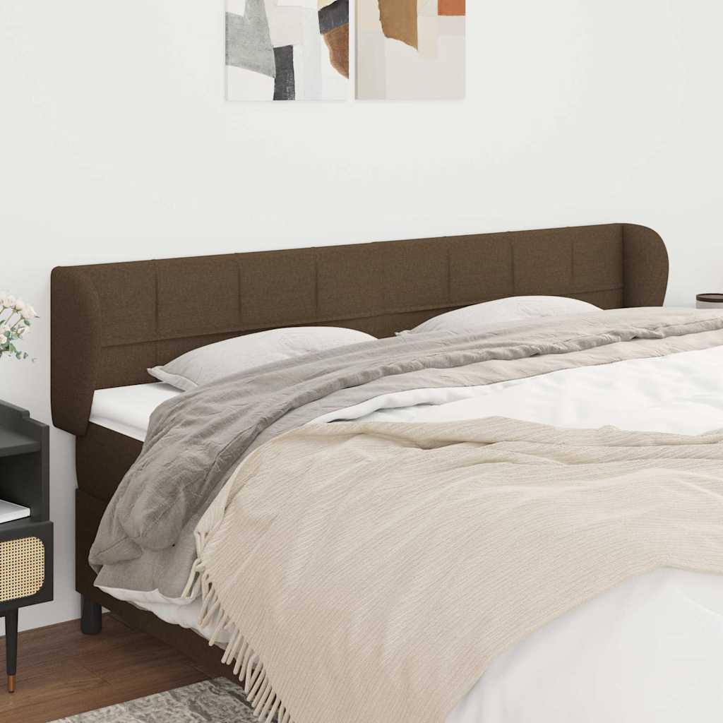 Κεφαλάρι με Πτερύγια Σκούρο Καφέ 163x23x78/88 εκ. Υφασμάτινο - Pakobazaar