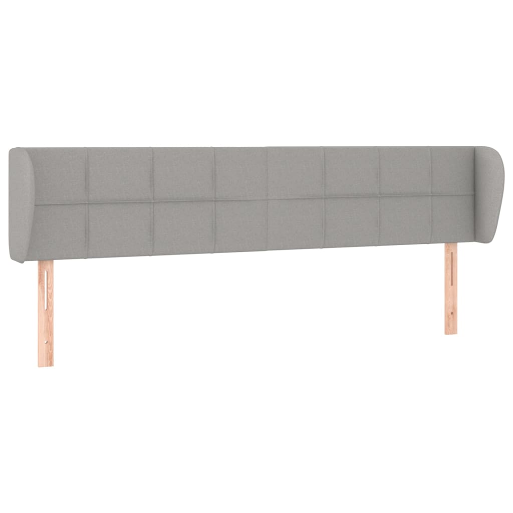 Κεφαλάρι με Πτερύγια Ανοιχτό Γκρι 183x23x78/88 εκ. Υφασμάτινο - PAKOBAZAAR