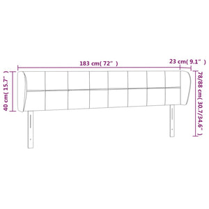 Κεφαλάρι με Πτερύγια Ανοιχτό Γκρι 183x23x78/88 εκ. Υφασμάτινο - PAKOBAZAAR