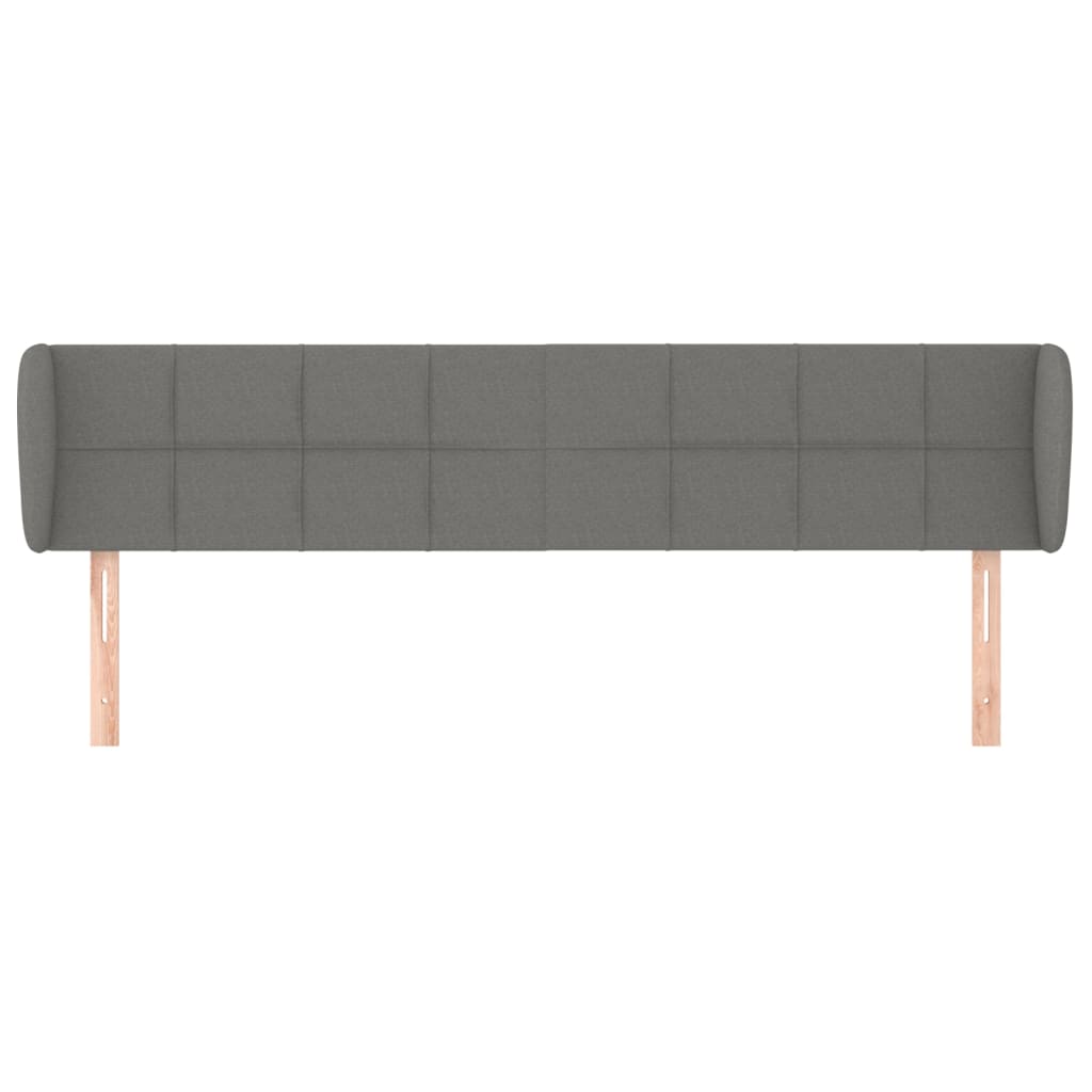 Κεφαλάρι με Πτερύγια Σκούρο Γκρι 183x23x78/88 εκ. Υφασμάτινο - PAKOBAZAAR