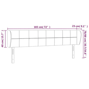 Κεφαλάρι με Πτερύγια Σκούρο Γκρι 183x23x78/88 εκ. Υφασμάτινο - PAKOBAZAAR