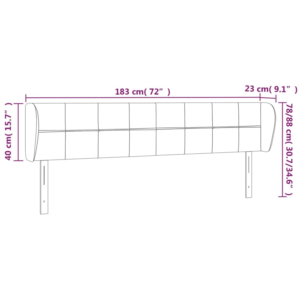 Κεφαλάρι με Πτερύγια Πράσινο 183x23x78/88 εκ. Υφασμάτινο