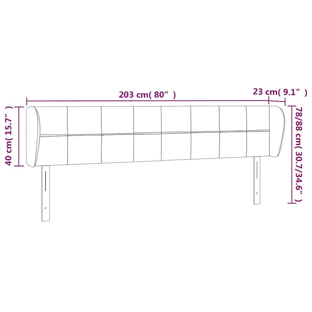 Κεφαλάρι με Πτερύγια Πράσινο 203 x 23 x 78/88 εκ. Υφασμάτινο