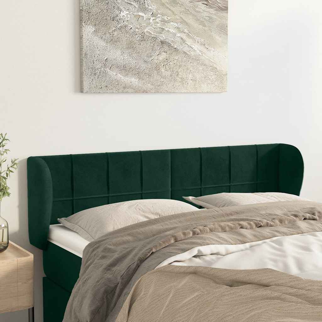 Κεφαλάρι με Πτερύγια Σκούρο Πράσινο 147x23x78/88 εκ. Βελούδινο - Pakobazaar
