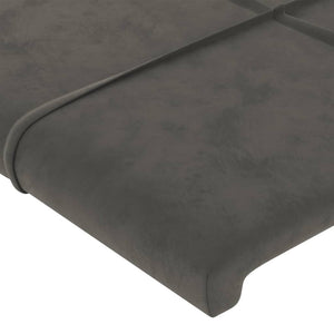 Κεφαλάρι με Πτερύγια Σκούρο Γκρι 163x23x78/88 εκ. Βελούδινο - PAKOBAZAAR