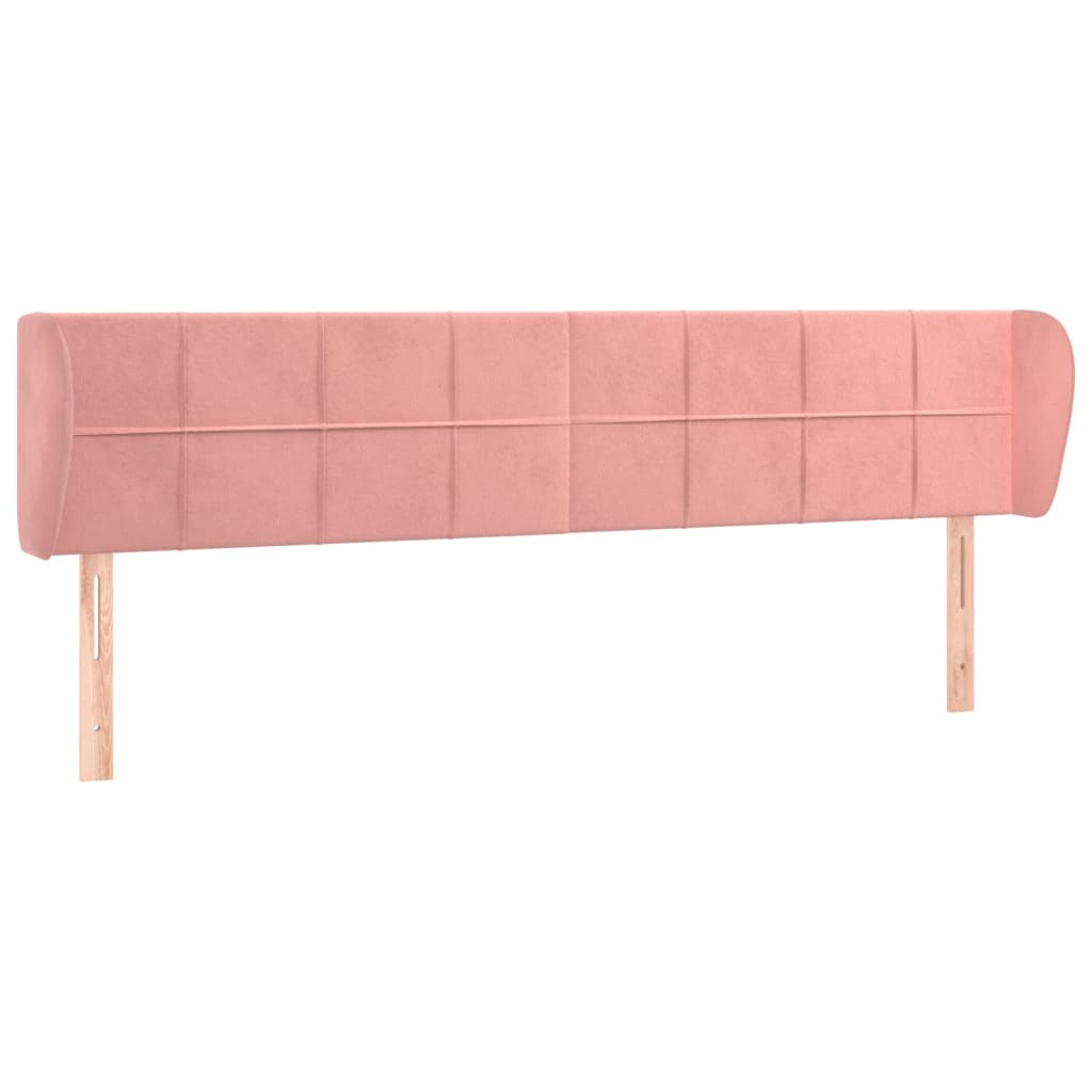 Κεφαλάρι με Πτερύγια Ροζ 163x23x78/88 εκ. Βελούδινο - PAKOBAZAAR