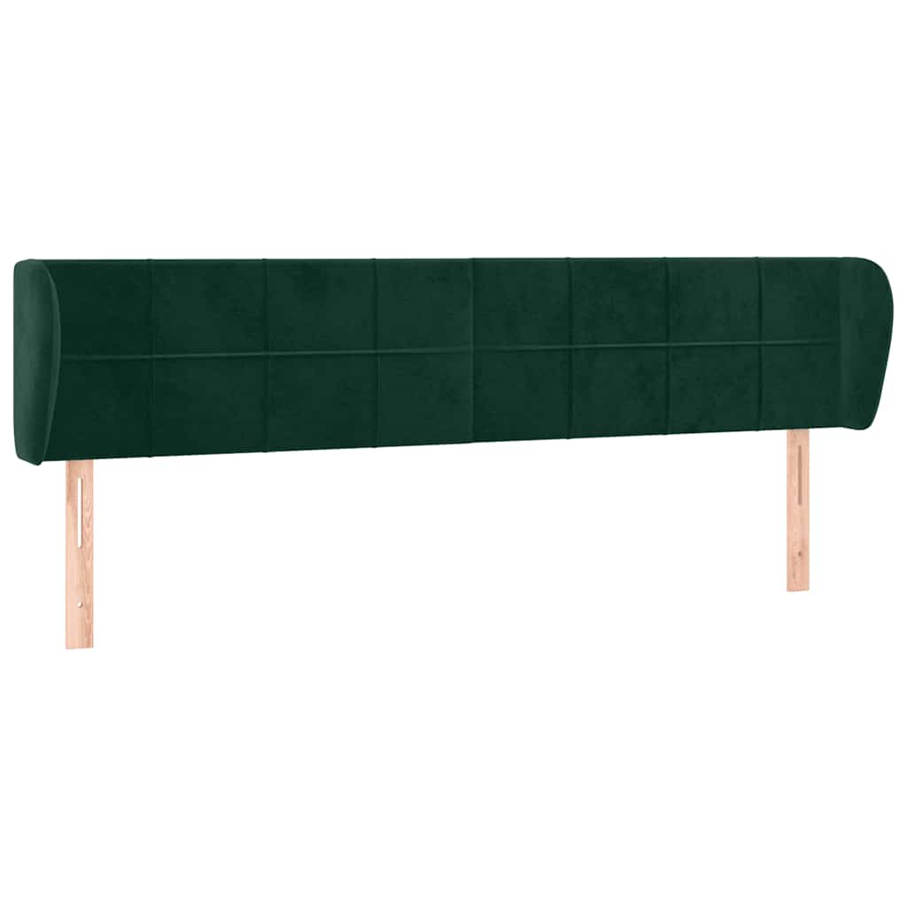 Κεφαλάρι με Πτερύγια Σκούρο Πράσινο 183x23x78/88 εκ. Βελούδινο - PAKOBAZAAR