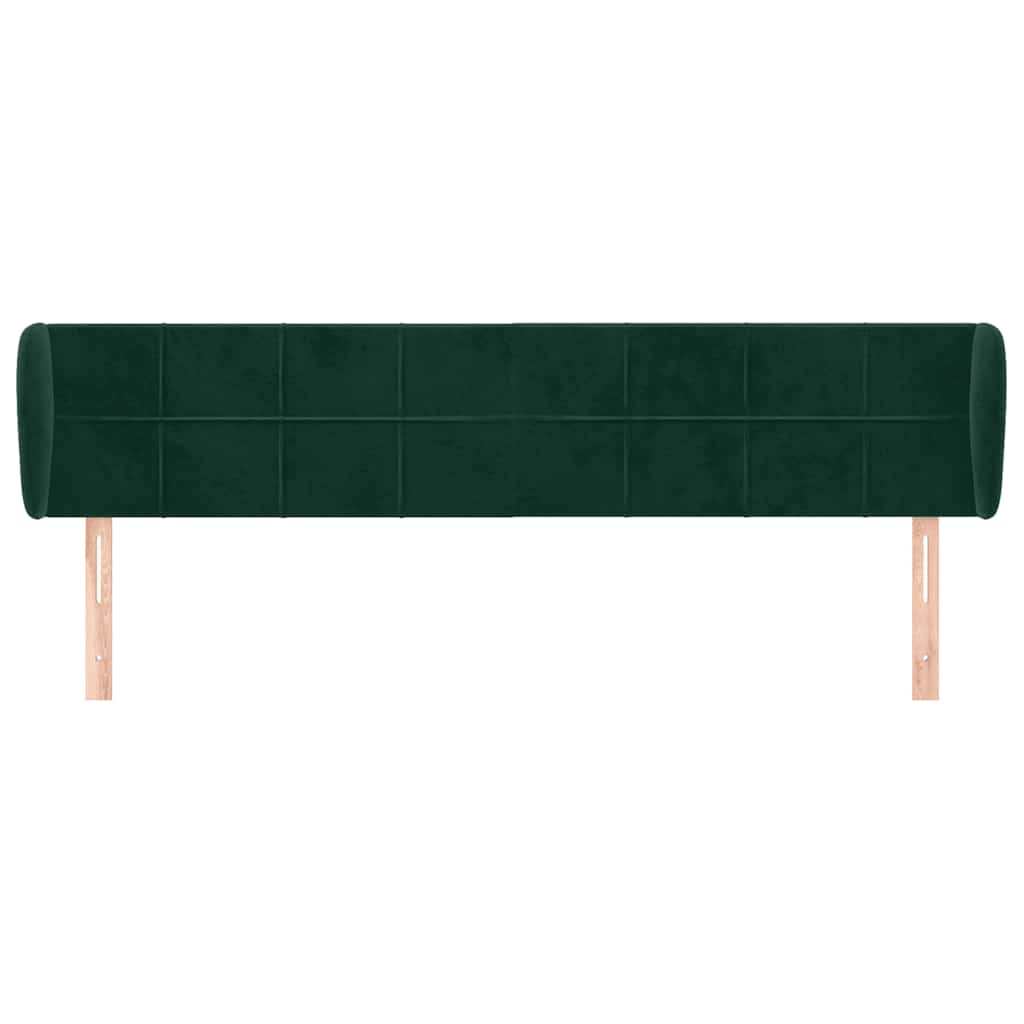 Κεφαλάρι με Πτερύγια Σκούρο Πράσινο 183x23x78/88 εκ. Βελούδινο - PAKOBAZAAR