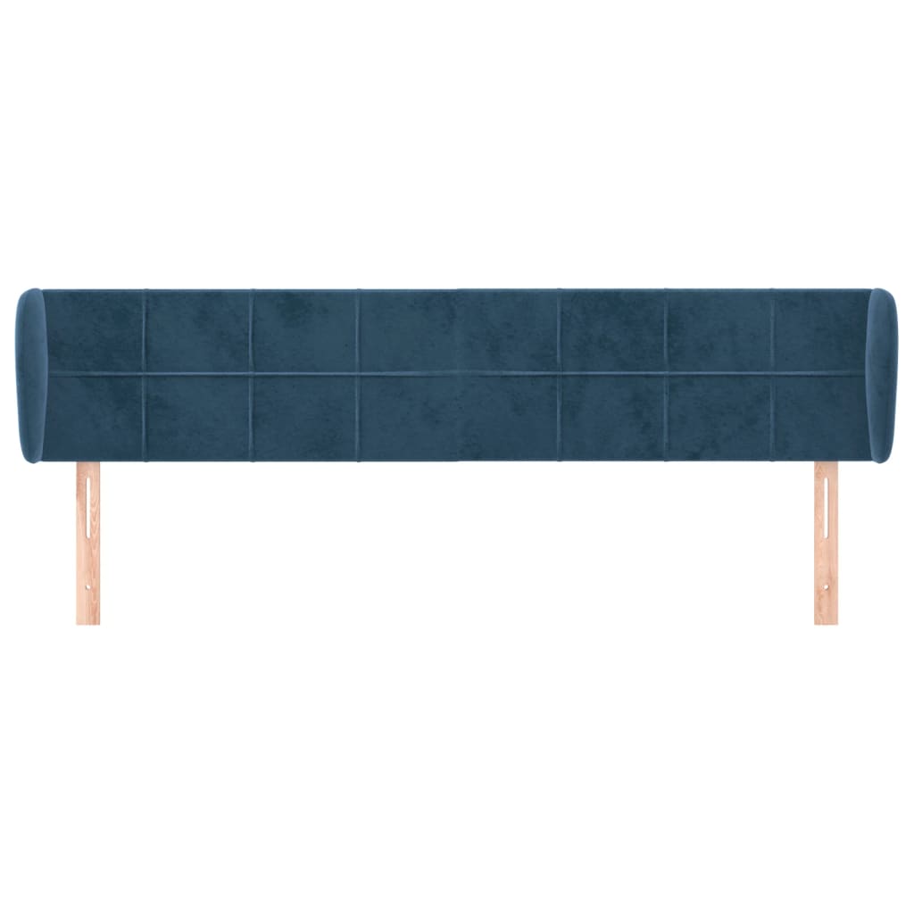 Κεφαλάρι με Πτερύγια Σκούρο Μπλε 183x23x78/88 εκ. Βελούδινο - PAKOBAZAAR