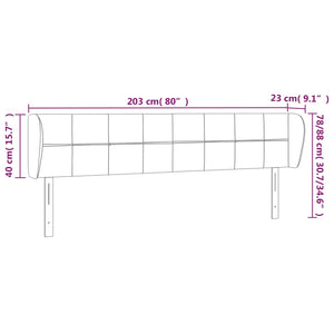 Κεφαλάρι με Πτερύγια Σκούρο Γκρι 203x23x78/88 εκ. Βελούδινο - PAKOBAZAAR