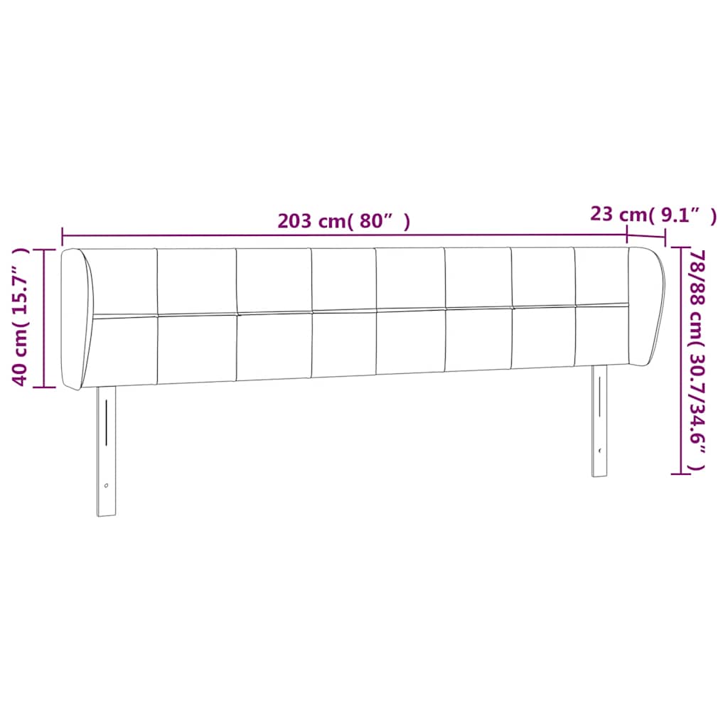 Κεφαλάρι με Πτερύγια Σκούρο Πράσινο 203x23x78/88 εκ. Βελούδινο - PAKOBAZAAR