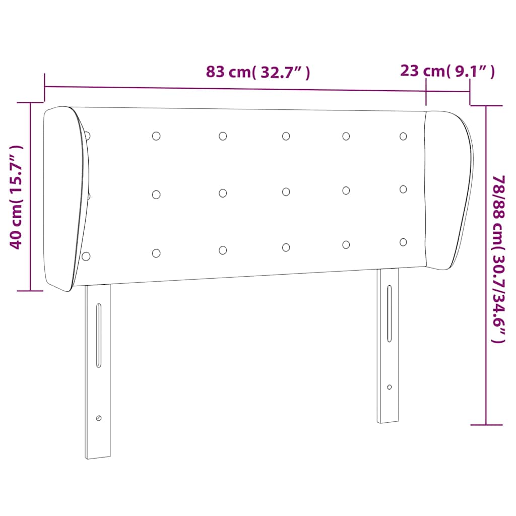 Κεφαλάρι με Πτερύγια Καφέ 83x23x78/88 εκ. Συνθετικό Δέρμα