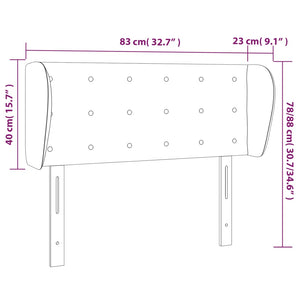 Κεφαλάρι με Πτερύγια Γκρι 83x23x78/88 εκ. Συνθετικό Δέρμα - Pakobazaar