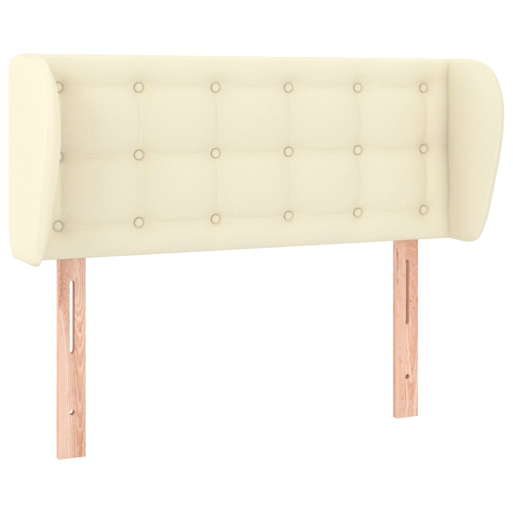 Κεφαλάρι με Πτερύγια Κρεμ 93x23x78/88 εκ. Συνθετικό Δέρμα - PAKOBAZAAR