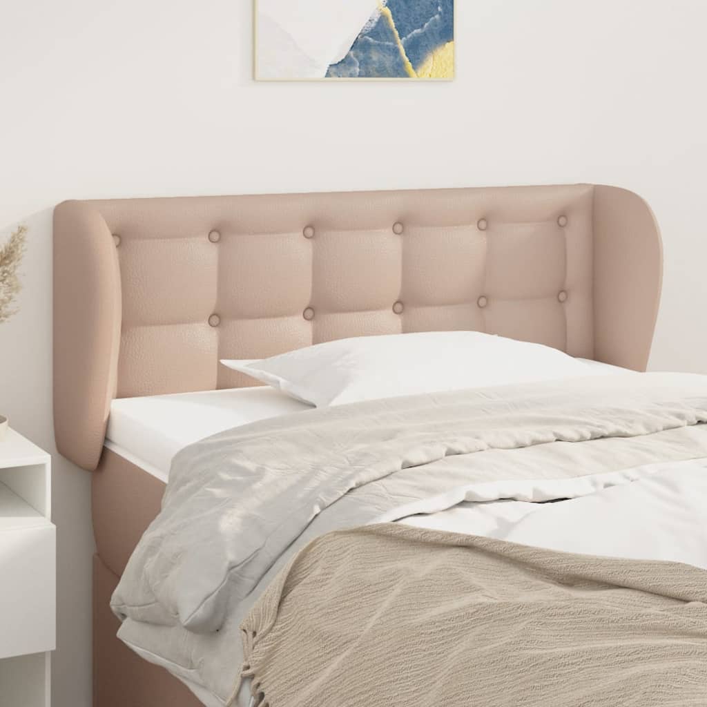 Κεφαλάρι με Πτερύγια Καπουτσίνο 93x23x78/88 εκ. Συνθετικό Δέρμα - PAKOBAZAAR