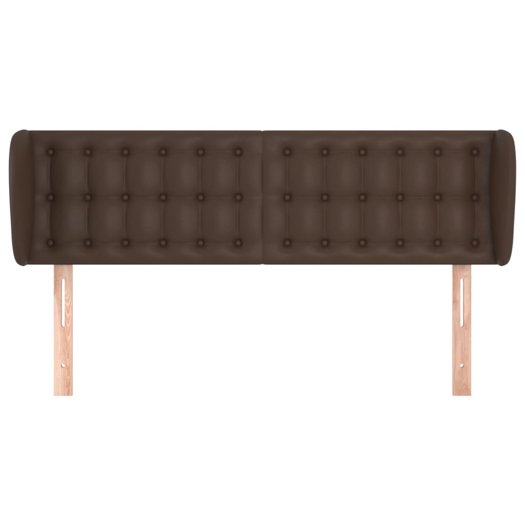 Κεφαλάρι με Πτερύγια Καφέ 147x23x78/88 εκ. Συνθετικό Δέρμα