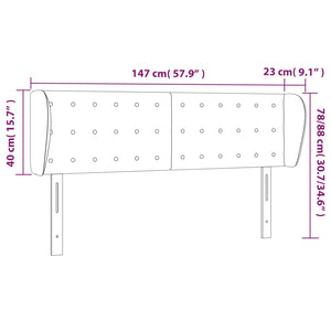 Κεφαλάρι με Πτερύγια Καφέ 147x23x78/88 εκ. Συνθετικό Δέρμα