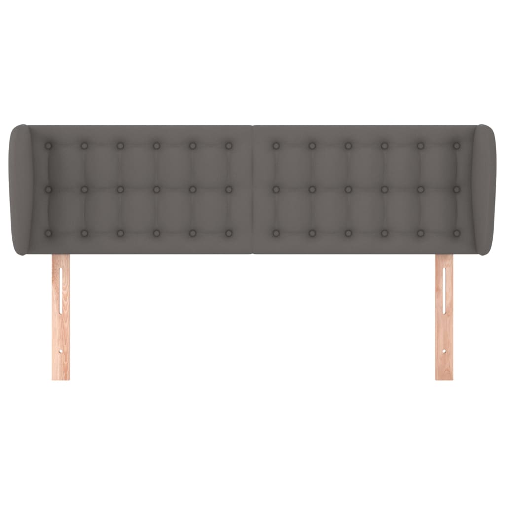 Κεφαλάρι με Πτερύγια Γκρι 147x23x78/88 εκ. Συνθετικό Δέρμα - PAKOBAZAAR