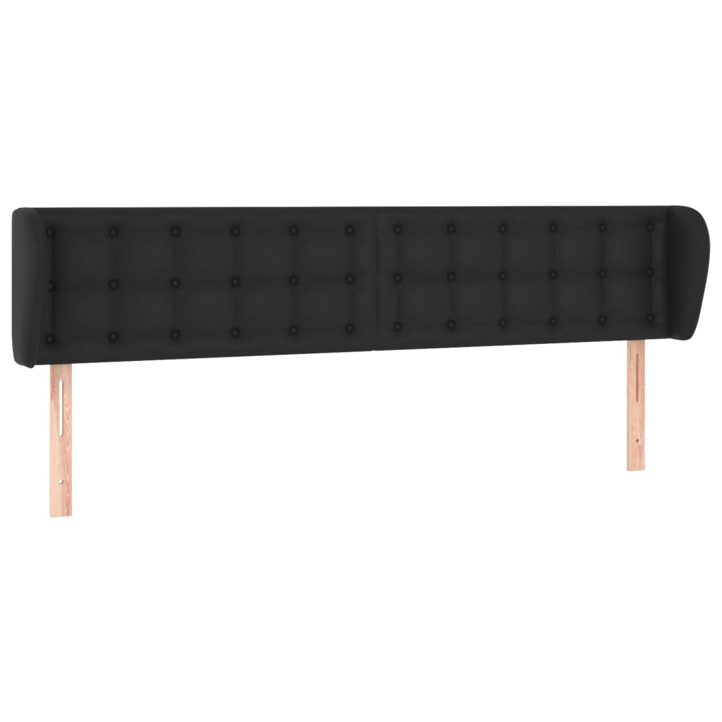 Κεφαλάρι με Πτερύγια Μαύρο 163x23x78/88 εκ. Συνθετικό Δέρμα - PAKOBAZAAR