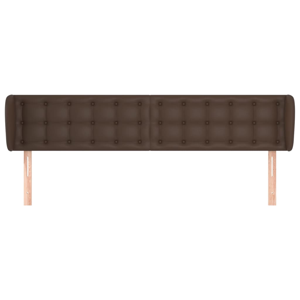 Κεφαλάρι με Πτερύγια Καφέ 163x23x78/88 εκ. Συνθετικό Δέρμα