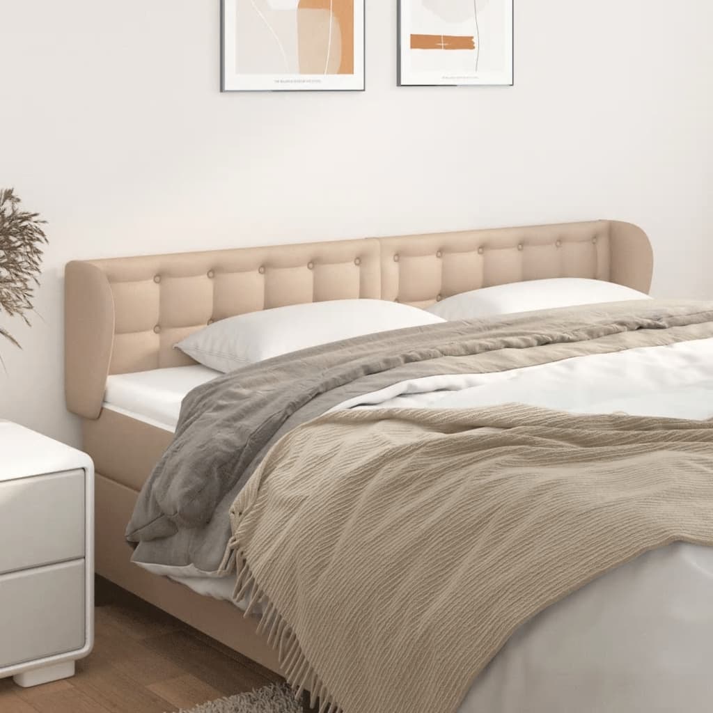 Κεφαλάρι με Πτερύγια Καπουτσίνο 163x23x78/88εκ. Συνθετικό Δέρμα - Pakobazaar
