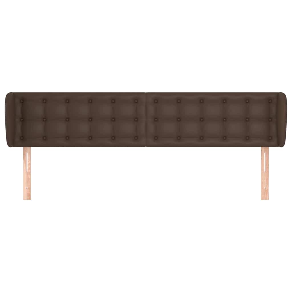 Κεφαλάρι με Πτερύγια Καφέ 183x23x78/88 εκ. Συνθετικό Δέρμα