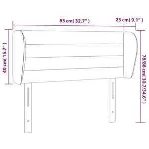 Κεφαλάρι με Πτερύγια Σκούρο Γκρι 83x23x78/88 εκ. Υφασμάτινο - PAKOBAZAAR