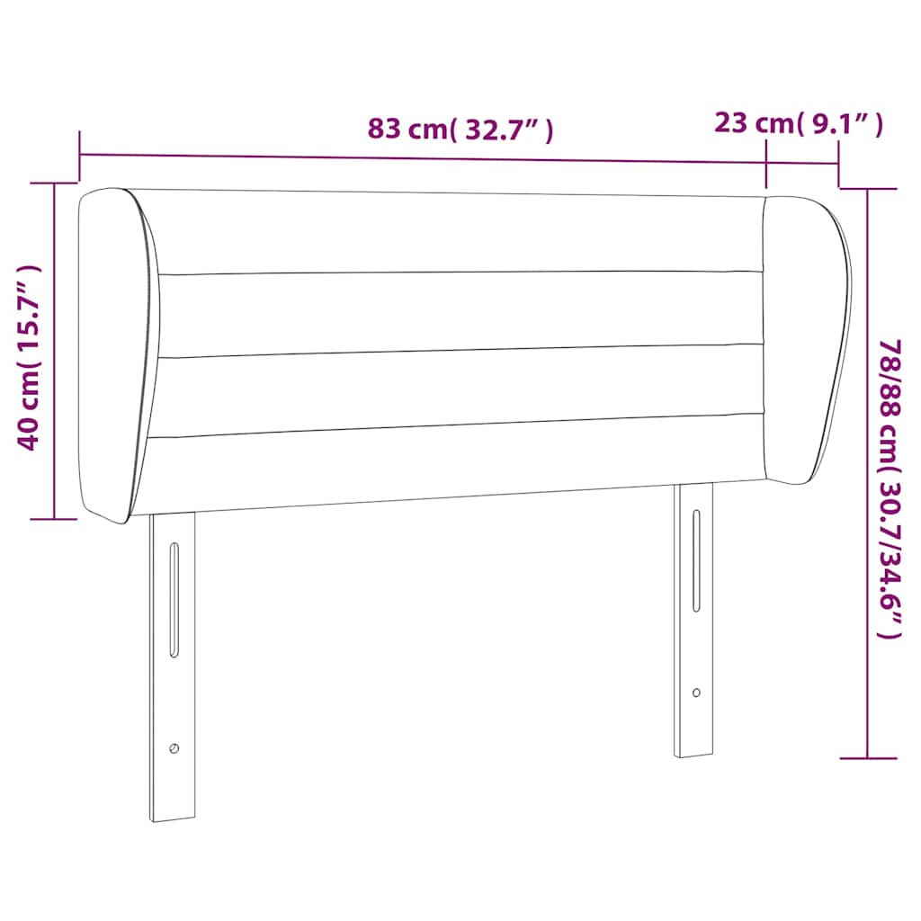 Κεφαλάρι με Πτερύγια Πράσινο 83 x 23 x 78/88 εκ. Υφασμάτινο