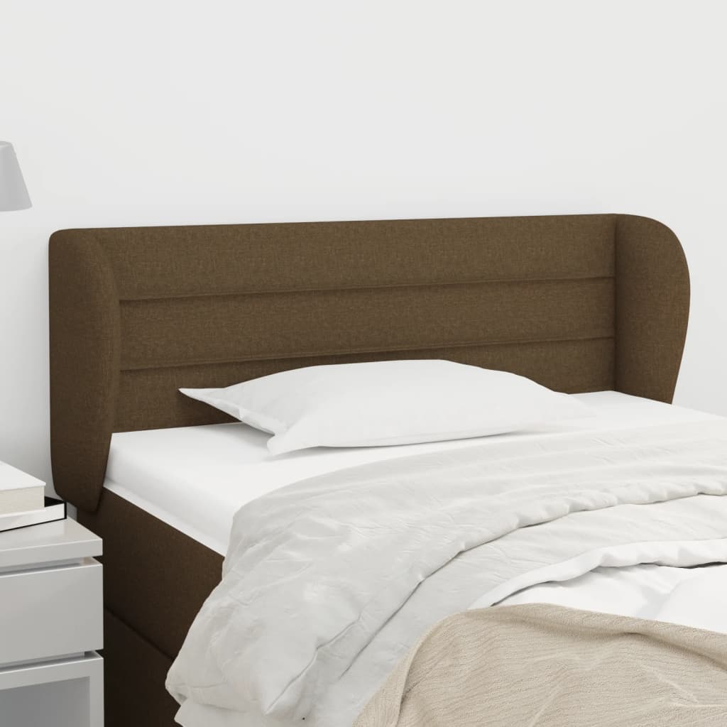 Κεφαλάρι με Πτερύγια Σκούρο Καφέ 103x23x78/88 εκ. Υφασμάτινο - PAKOBAZAAR