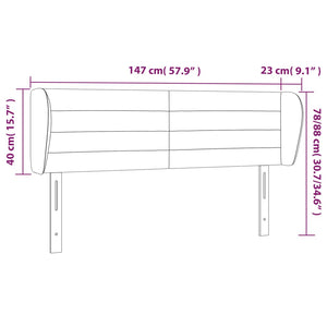 Κεφαλάρι με Πτερύγια Taupe 147 x 23 x 78/88 εκ. Υφασμάτινο - PAKOBAZAAR