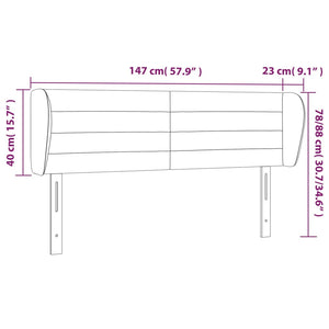 Κεφαλάρι με Πτερύγια Κρεμ 147 x 23 x 78/88 εκ. Υφασμάτινο - PAKOBAZAAR