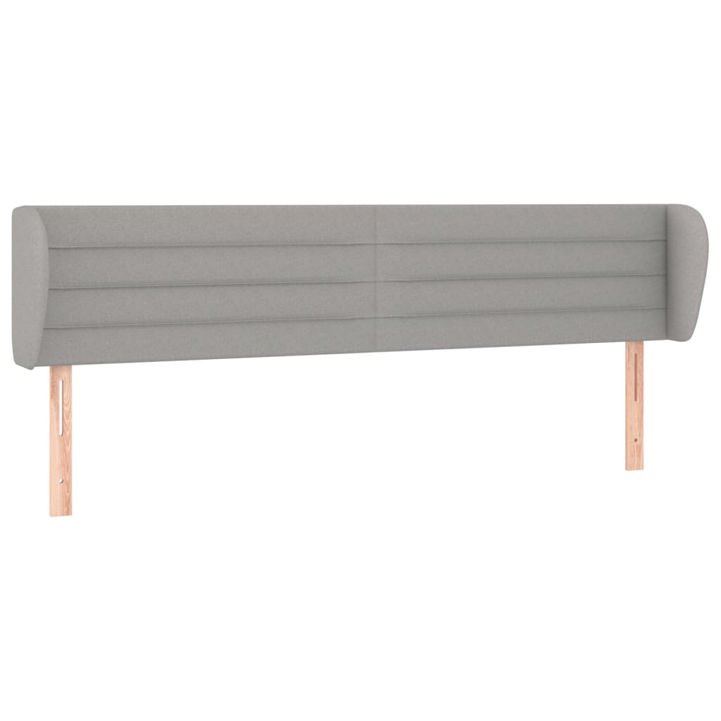 Κεφαλάρι με Πτερύγια Ανοιχτό Γκρι 163x23x78/88 εκ. Υφασμάτινο - PAKOBAZAAR