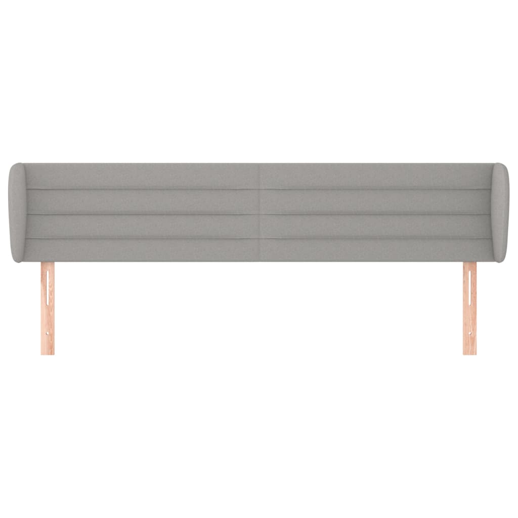 Κεφαλάρι με Πτερύγια Ανοιχτό Γκρι 163x23x78/88 εκ. Υφασμάτινο - PAKOBAZAAR