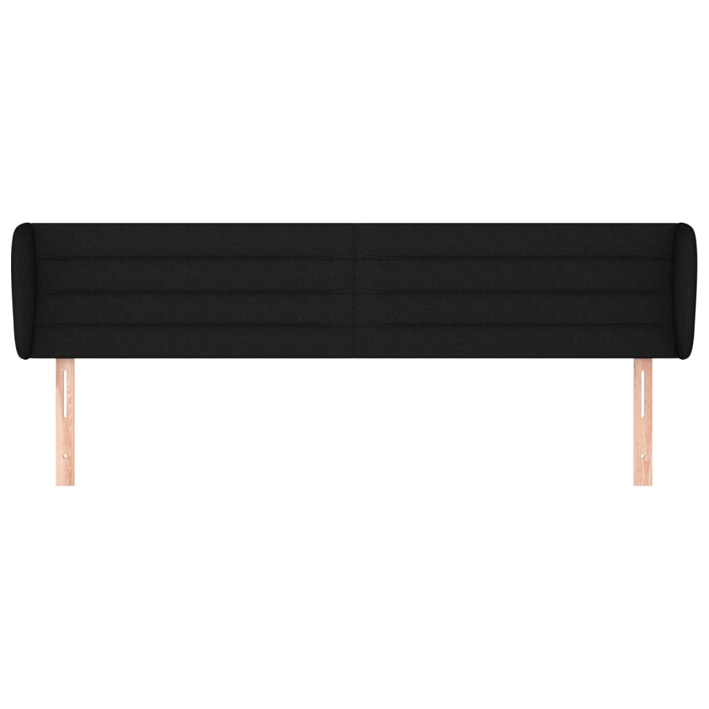 Κεφαλάρι με Πτερύγια Μαύρο 163x23x78/88 εκ. Υφασμάτινο - PAKOBAZAAR