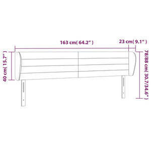 Κεφαλάρι με Πτερύγια Σκούρο Καφέ 163x23x78/88 εκ. Υφασμάτινο - PAKOBAZAAR