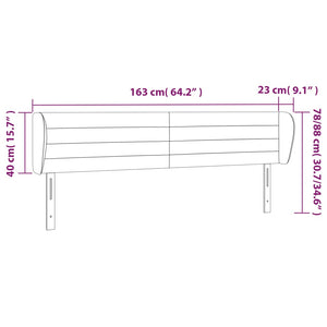 Κεφαλάρι με Πτερύγια Taupe 163x23x78/88 εκ. Υφασμάτινο - PAKOBAZAAR