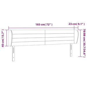 Κεφαλάρι με Πτερύγια Σκούρο Γκρι 183x23x78/88 εκ. Υφασμάτινο - Pakobazaar