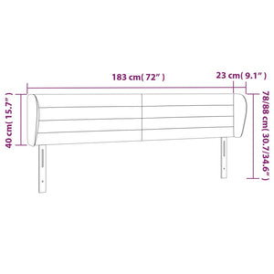 Κεφαλάρι με Πτερύγια Taupe 183x23x78/88 εκ. Υφασμάτινο - PAKOBAZAAR